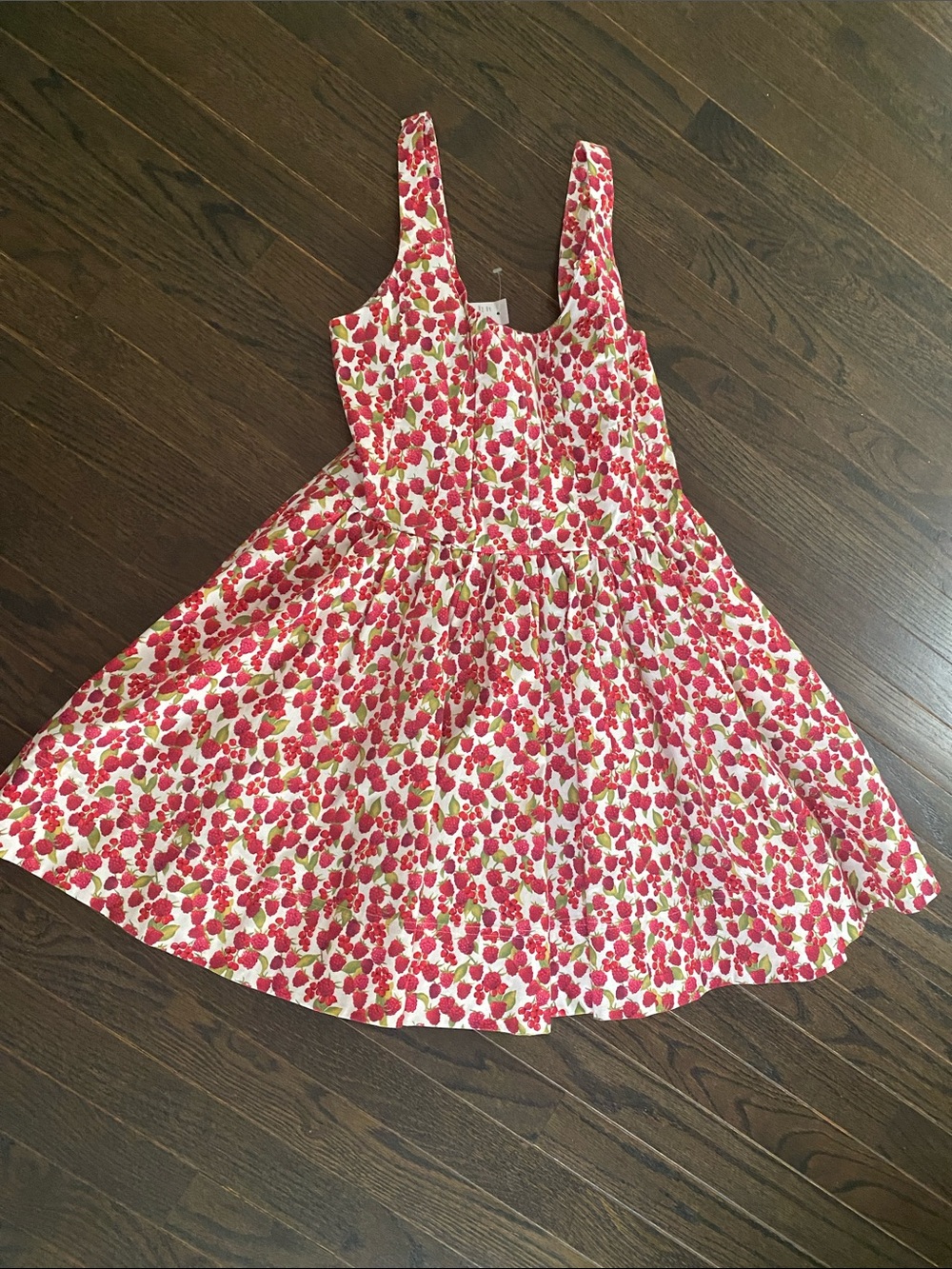 J. Crew Pink and Green Strawberry-Print Mini Dress